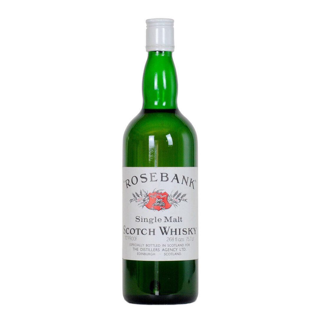 Rosebank Distillers Agency Green Bottle/White Label 70 Proof