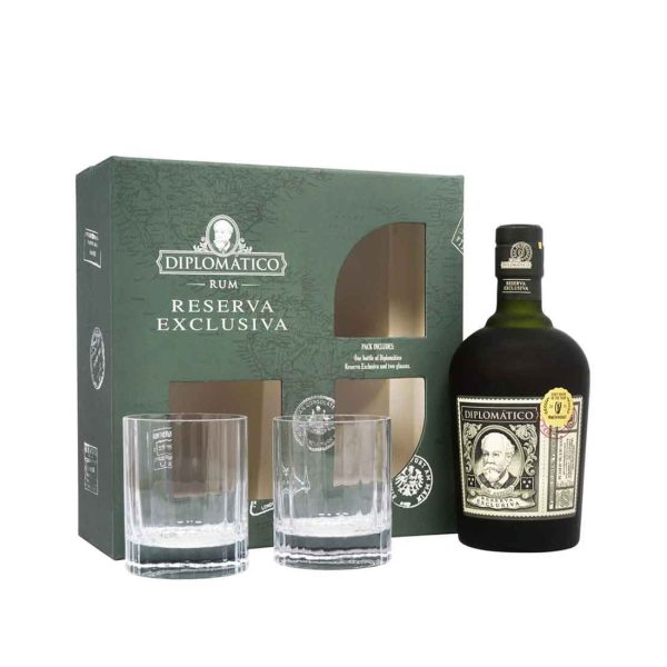 Diplomatico Reserva Exclusiva Gift Pack With Two Glasses 40%